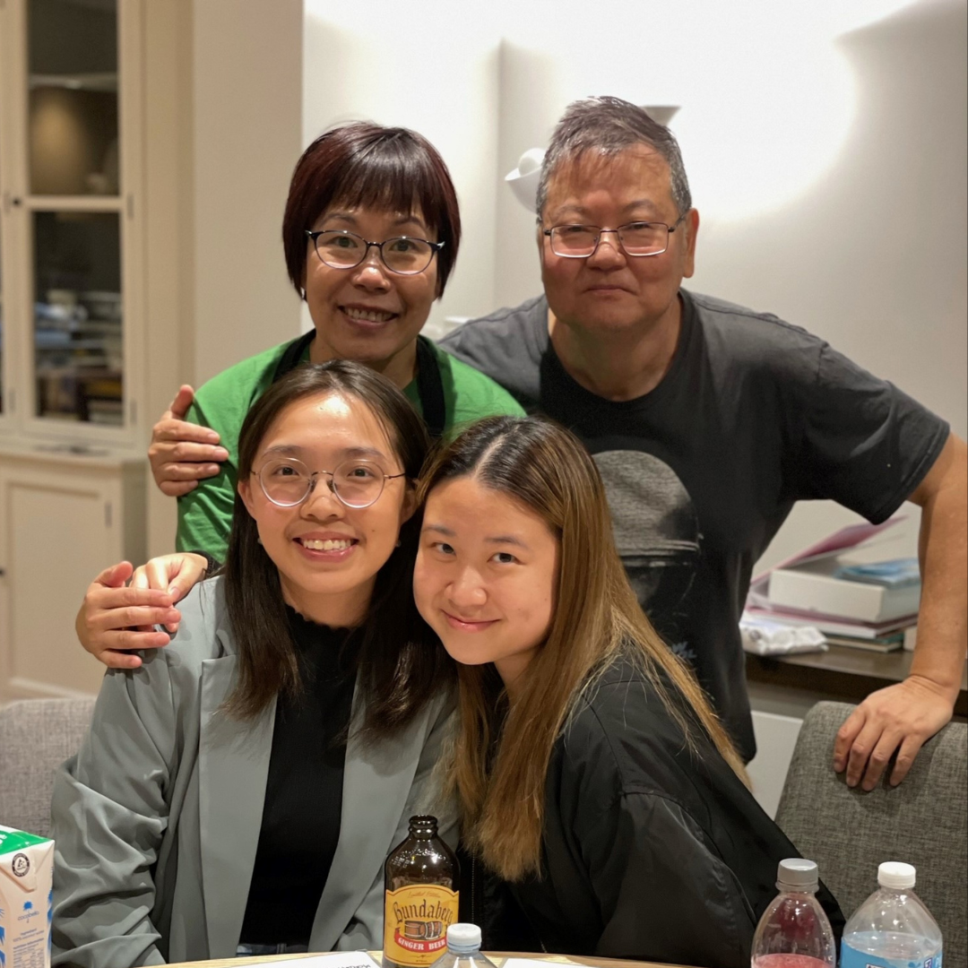Mentor Mr Eric Yip and his wife Lynda hosted a gathering for mentees Agnes and Mimi_